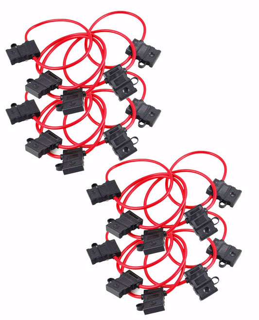 20 Pcs 18 Gauge ATC Blade Heavy Duty Fuse Holder Car Audio 12 Volt Automotive