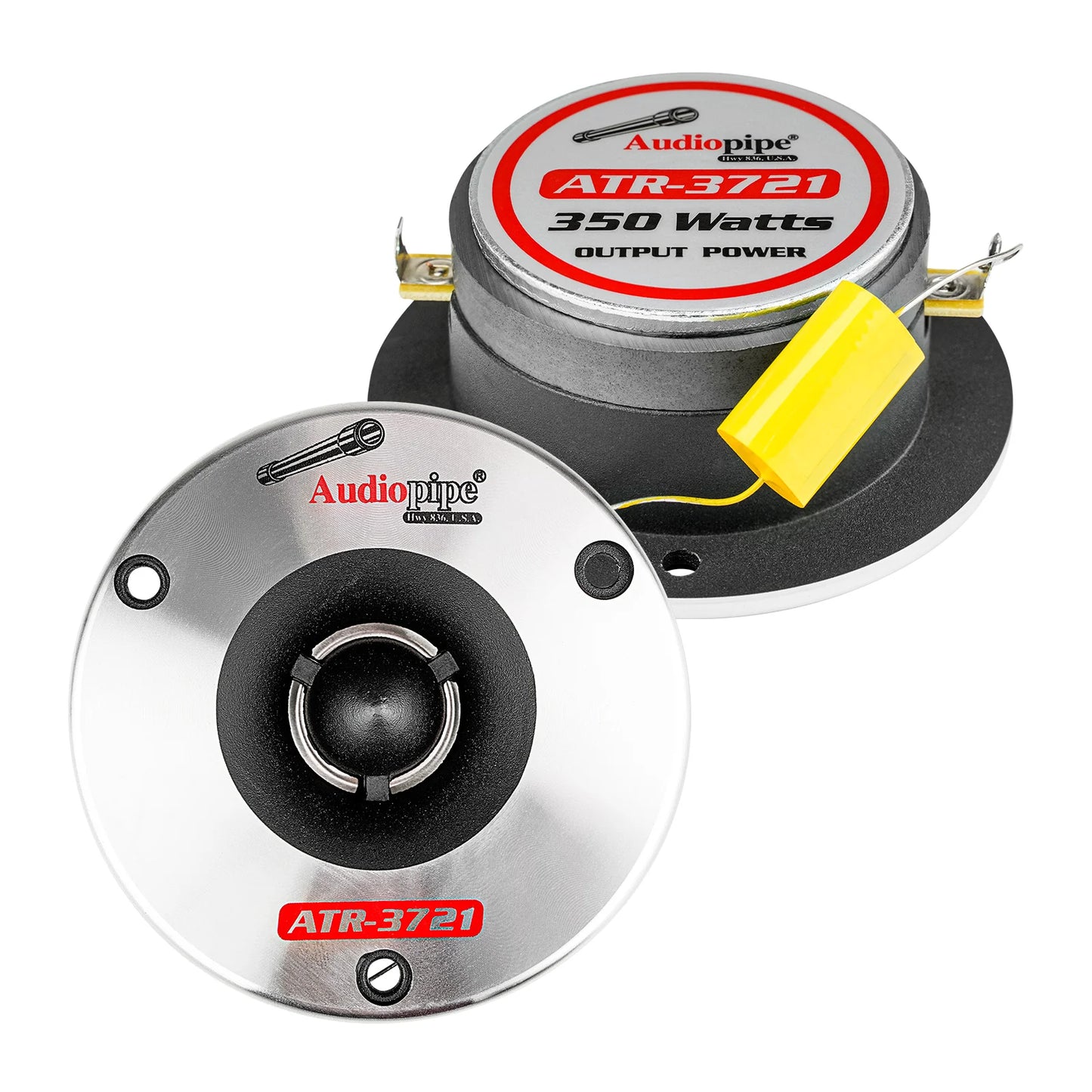 2 Pairs ATR-3721 3-3/4” Aluminum Bullet Titanium Horn Tweeters 350 W Max 4-8 Ohm