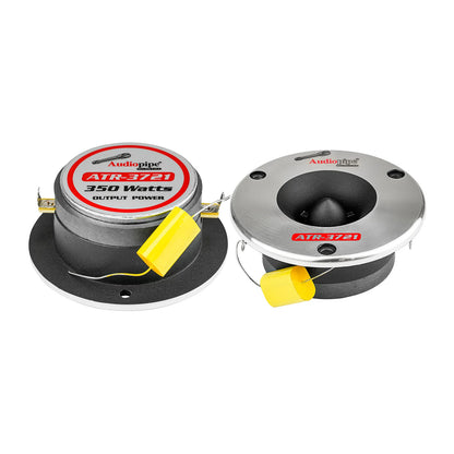 2 Pairs ATR-3721 3-3/4” Aluminum Bullet Titanium Horn Tweeters 350 W Max 4-8 Ohm