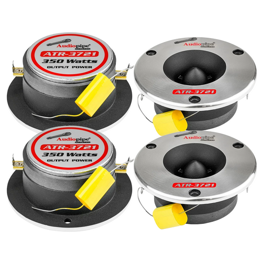 2 Pairs ATR-3721 3-3/4” Aluminum Bullet Titanium Horn Tweeters 350 W Max 4-8 Ohm