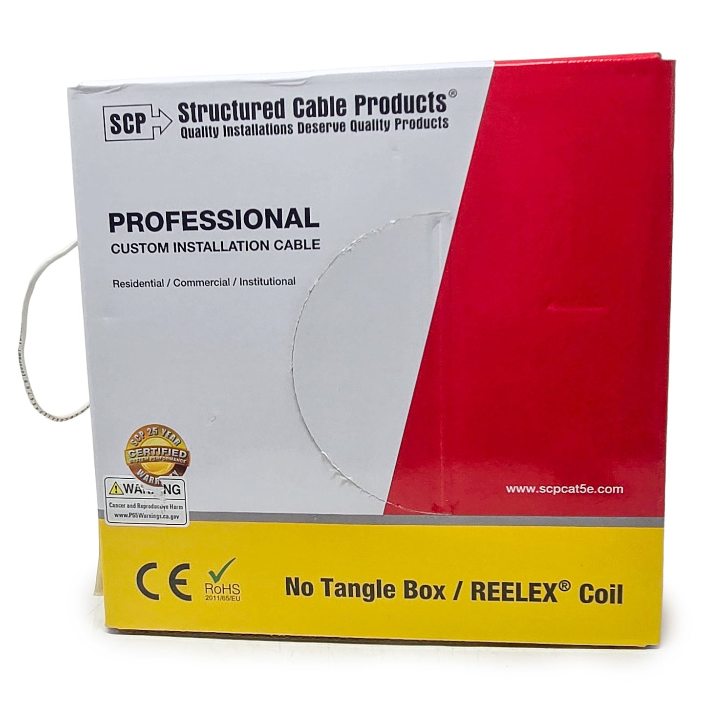 Alarm Wire, White, 22 AWG, 4 Conductor Solid Copper, In Wall, Pull box 1000ft