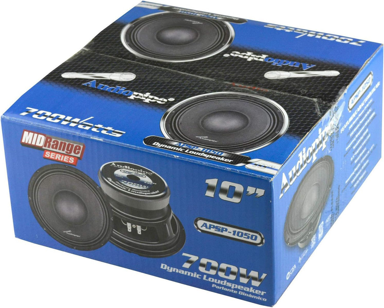4 Pack Audiopipe Dynamic 10" Midbass Speakers APSL Series 700W 8-ohm Loudspeakers APSP-1050