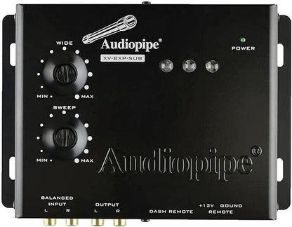AudioPipe XV-BXP-SUB 15V Car Audio System Digital Sound Equalizer Epicenter Enhancer Restoration Signal Processor Bass Booster w/ Remote Knob, Black