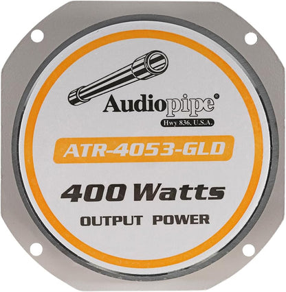 Audiopipe ATR-4053 400 W Peak, Heavy Duty Eye Candy Super Bullet Tweeter - Gold ATR-4053-GLD