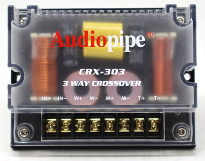 Audiopipe 4 Ohm 3 Way Crossover 300 Watts Peak Passive Car Audio Signal Processor CRX-303