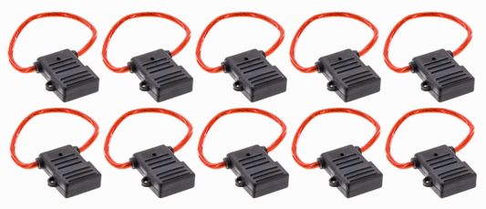 10 Pack Audiopipe 8 Gauge In Line Maxi Fuse Holder with 8" Wire CQ-211M