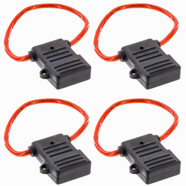 4 Pack Audiopipe 8 Gauge In Line Maxi Fuse Holder with 8" Wire CQ-211M