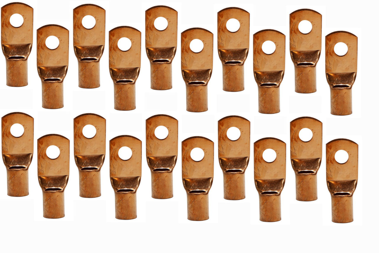 10 Pack Pipemen's Installation Solution 0 Gauge Copper Ring Tongue Terminal 1/4" IS-PTRC-0-8