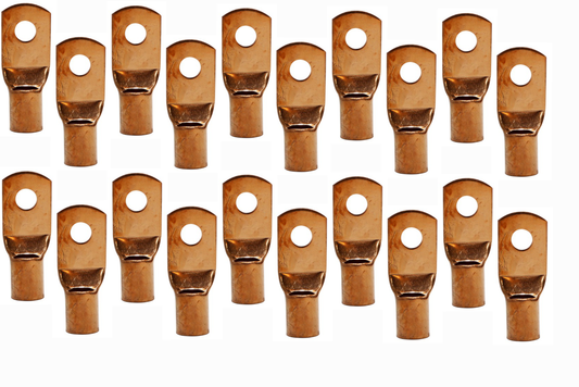 10 Pack Pipemen's Installation Solution 0 Gauge Copper Ring Tongue Terminal 1/4" IS-PTRC-0-8