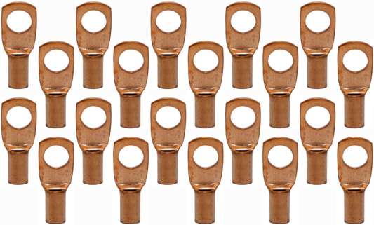 10 Pack Pipemen's Installation Solution 8 Gauge Copper Ring Tongue Terminal 1/4" IS-PTRC-8-8