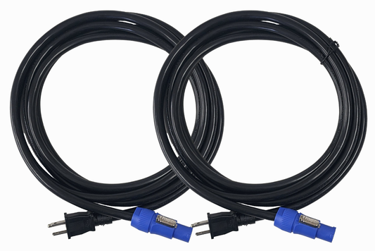 2 Pack Audiopipe 12 Foot 12 Gauge PowerCon Male Connector to Power Cable X-1012-12P