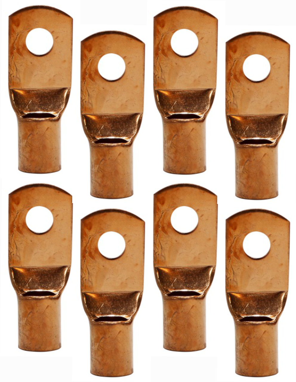 4 Pack Pipemen's Installation Solution 0 Gauge Copper Ring Tongue Terminal 1/4" IS-PTRC-0-8