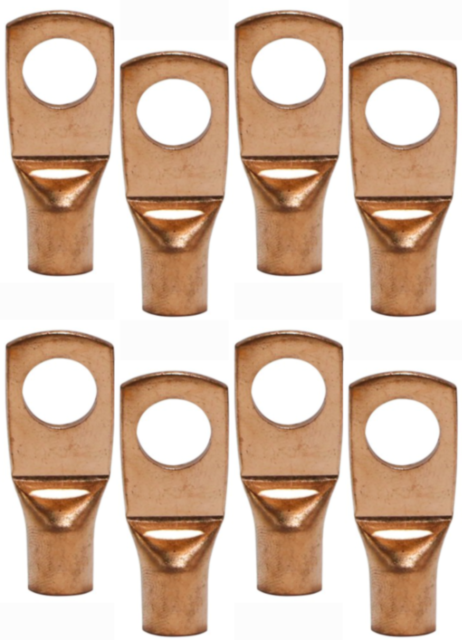 4 Pack Pipemen's Installation Solution 4 Gauge Copper Ring Tongue Terminal 5/16" IS-PTRC-4-10