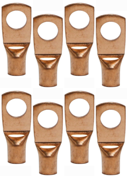 4 Pack Pipemen's Installation Solution 4 Gauge Copper Ring Tongue Terminal 5/16" IS-PTRC-4-10