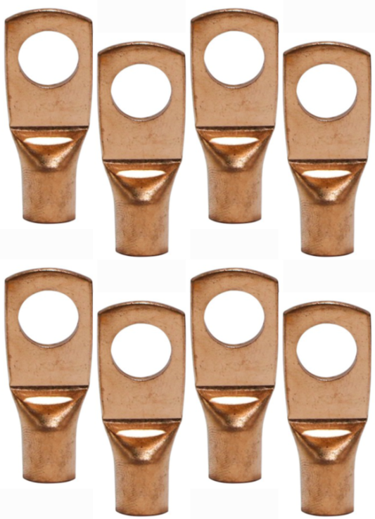 4 Pack Pipemen's Installation Solution 4 Gauge Copper Ring Tongue Terminal 5/16" IS-PTRC-4-10