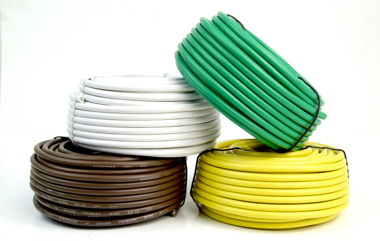 4 Way Trailer Wires Light Cable for Harness 50 FT  Each Roll 10 Gauge 4 Colors