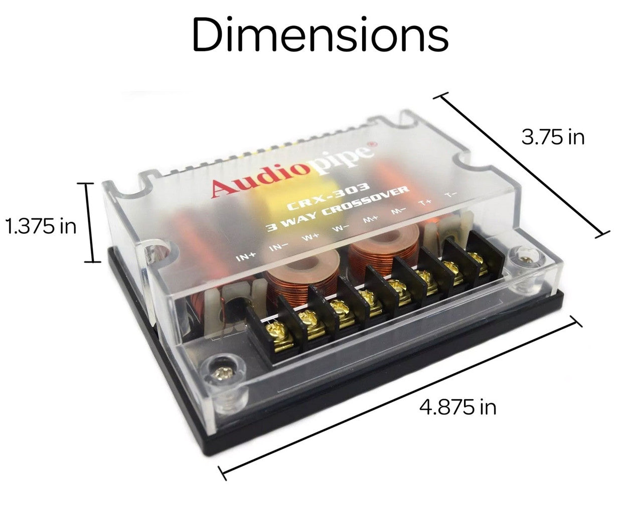 2 Pack 4 Ohm 3 Way Peak Crossover 300 Watts Passive Car Audio Signal Processor CRX-303