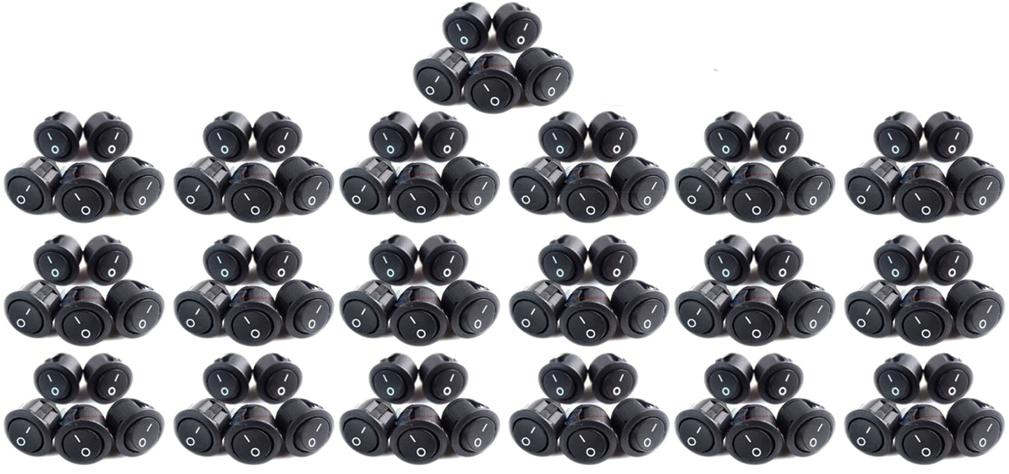 100 Pcs Black Rocker Switches 12 Volt On/Off Toggle Car Audio Power Fog Light