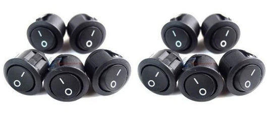 10 Pcs Black Rocker Switches 12 Volt On/Off Toggle Car Audio and Power Fog Light