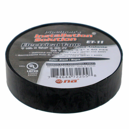 20 Rolls NA High Quality Black Electrical Tape 3/4" x 60' UL Listed ET-11