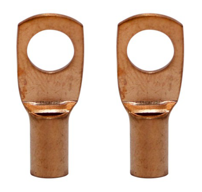 4 Pack Pipemen's Installation Solution 8 Gauge Copper Ring Tongue Terminal 1/4" IS-PTRC-8-8