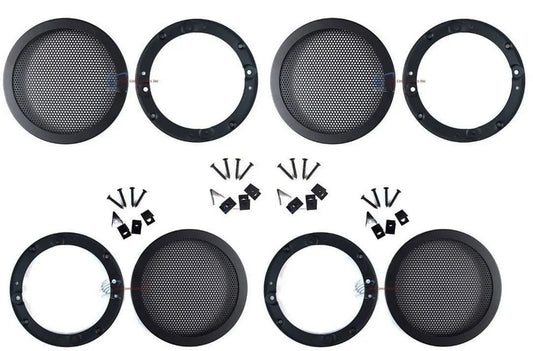 4 Pack 4.5" Inches Car Speaker Woofer Steel Mesh Grill with Speed Clips and Screws GT-4.5 4 Grills