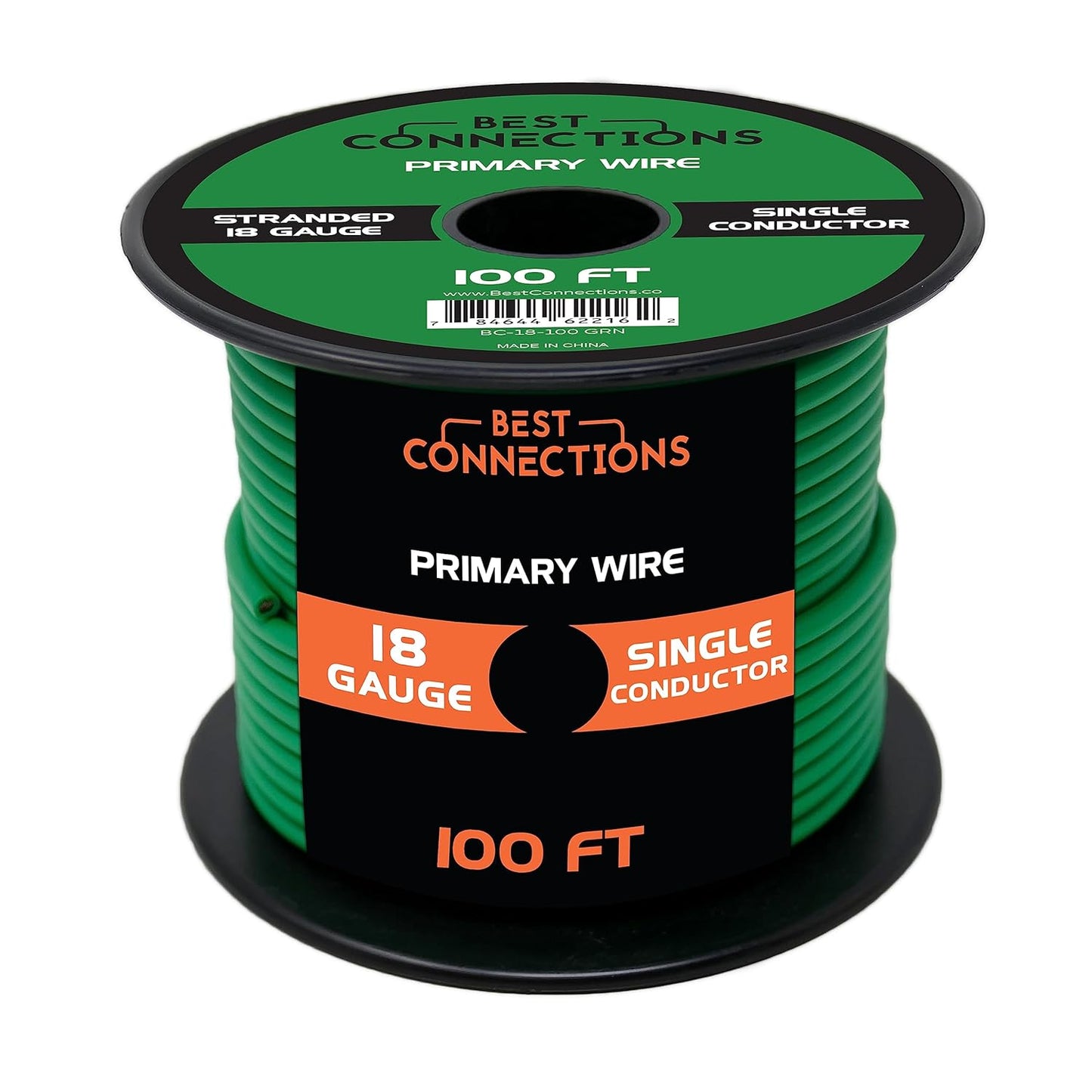 BEST CONNECTIONS 18 Gauge Automotive Primary Wire - 100ft | Ideal for Trailer, Speaker, and Lighting Circuits | Durable Primary/Remote, Power/Ground Electrical Wiring