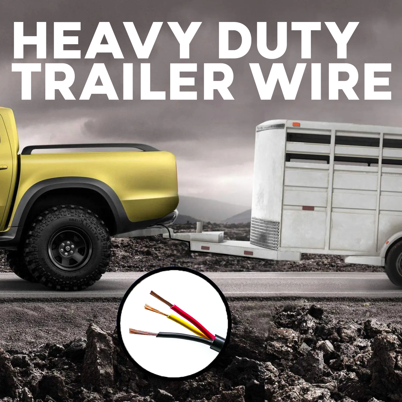 3 Way Trailer Wire (50 Feet) – Heavy Duty 14 Gauge 3 Conductor Insulated RV