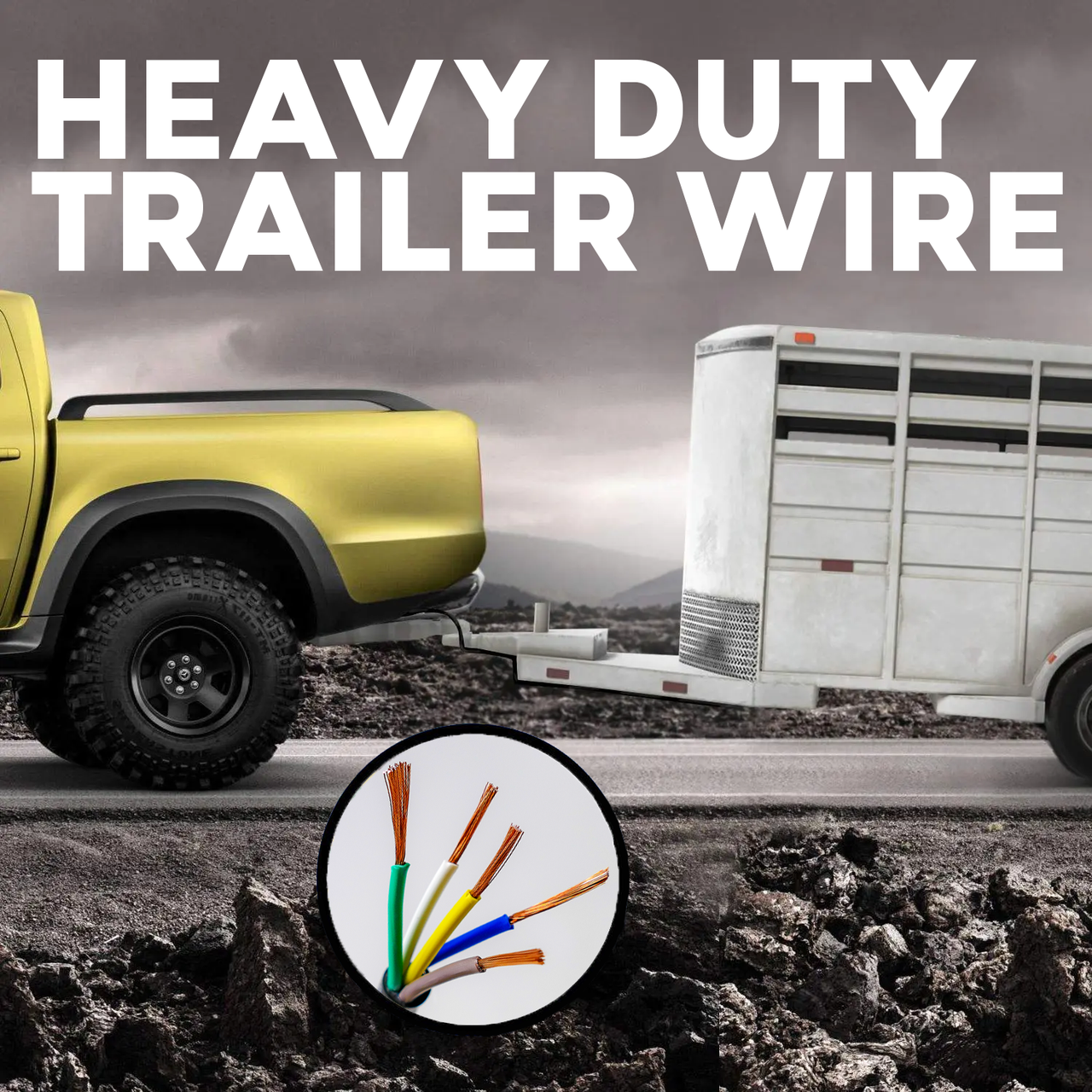 5 Way Trailer Wire (50 Feet) – Heavy Duty 14 Gauge 5 Conductor Insulated RV