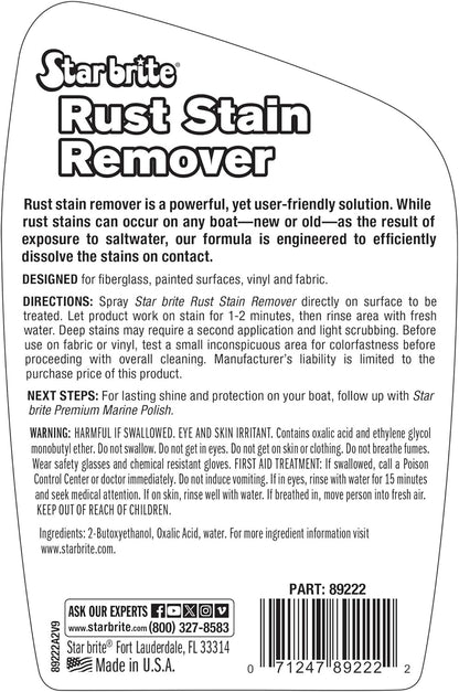 Star brite Rust Stain Remover 2 gal Dissolve Corrosion Stains Fiberglass, Metal