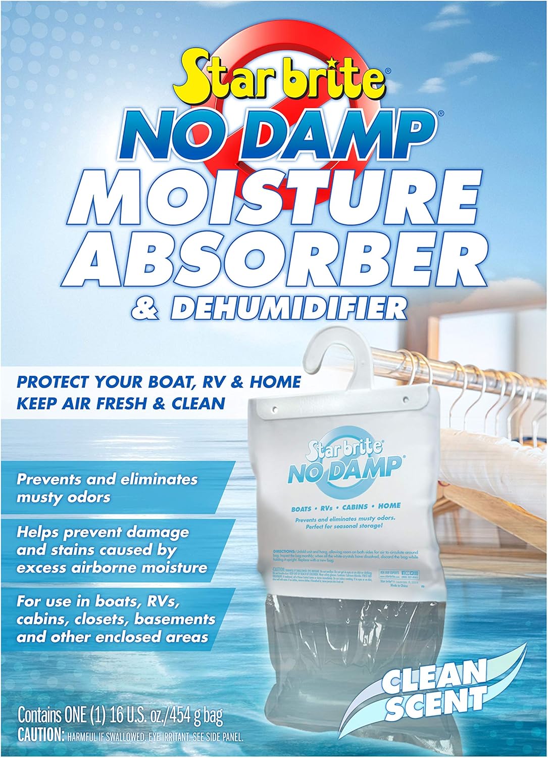 12 Pack Star Brite No Damp Hanging Moisture Absorber & Dehumidifier Display  85470 RV Boat