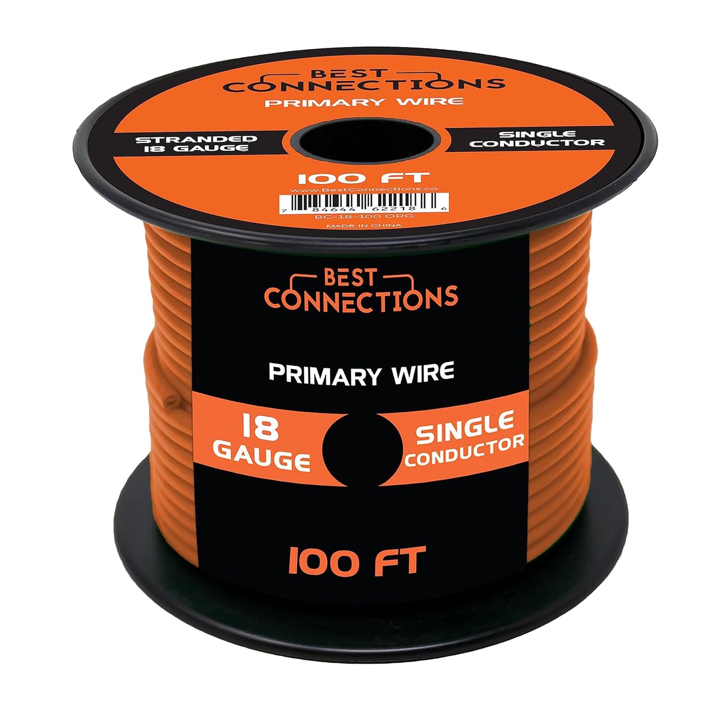 BEST CONNECTIONS 18 Gauge Automotive Primary Wire - 100ft | Ideal for Trailer, Speaker, and Lighting Circuits | Durable Primary/Remote, Power/Ground Electrical Wiring