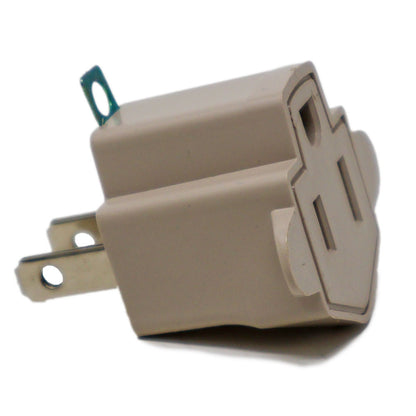 2 Pack 3 to 2 prong AC Polarized Grounding Power Plug Adapter ETL RATED BEIGE