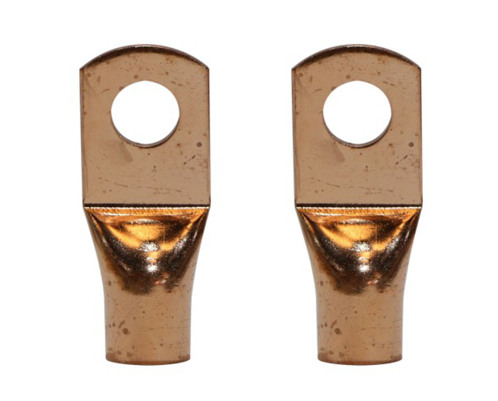 4 Pack Pipemen's Installation Solution 0 Gauge Copper Ring Tongue Terminal 5/16" IS-PTRC-0-10