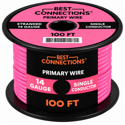 BEST CONNECTIONS 14 Guage Automotive Primary Wire - 100ft | Ideal for Trailer, Speaker, and Lighting Circuits | Durable Primary/Remote, Power/Ground Electrical Wiring
