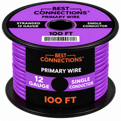 BEST CONNECTIONS 12 Guage Automotive Primary Wire - 100ft | Ideal for Trailer, Speaker, and Lighting Circuits | Durable Primary/Remote, Power/Ground Electrical Wiring