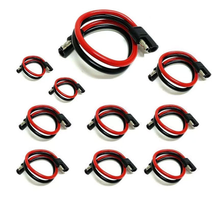 10 Pack 10 Gauge 12" Inch Quick Disconnect Connect 2 Pin Polarized Wire Harness