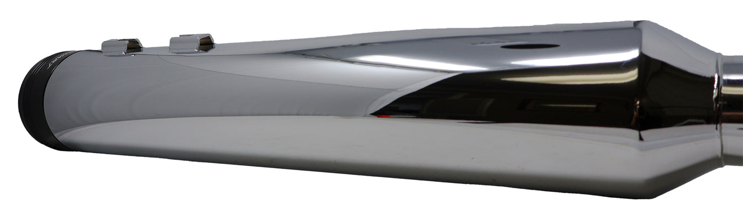 Rinehart Racing DBX45 Chrome 4.5" Slip On Mufflers With Black End Caps 500-0185