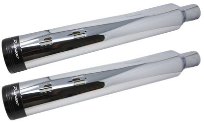 Rinehart Racing DBX45 Chrome 4.5" Slip On Mufflers With Black End Caps 500-0185