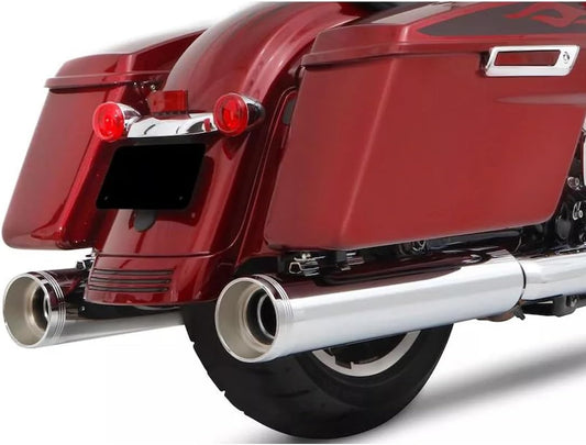 Rinehart 4.5" MotoPro 45 Slip-On Exhaust Chrome with Chrome Traditional End Caps 500-0110TC