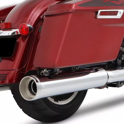 Rinehart 4.5" MotoPro 45 Slip-On Exhaust Chrome with Chrome Traditional End Caps 500-0110TC