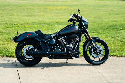 Rinehart HP40 2-into-1 Slip-on Harley Softail 2025-Later Black End Caps Badge