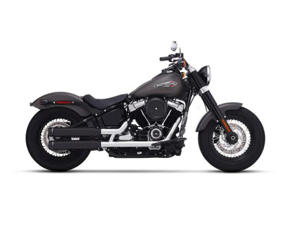 Rinehart HP40 2-into-1 Slip-on Harley Softail 2025-Later Black End Caps Badge