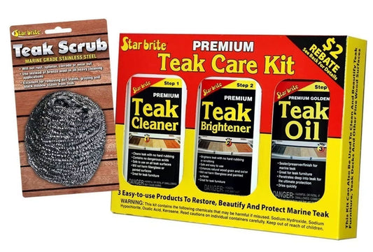 Starbrite Teak Care Kit w/ Magic Teak Scrub BUNDLE Marine Home Heavy Cleaning