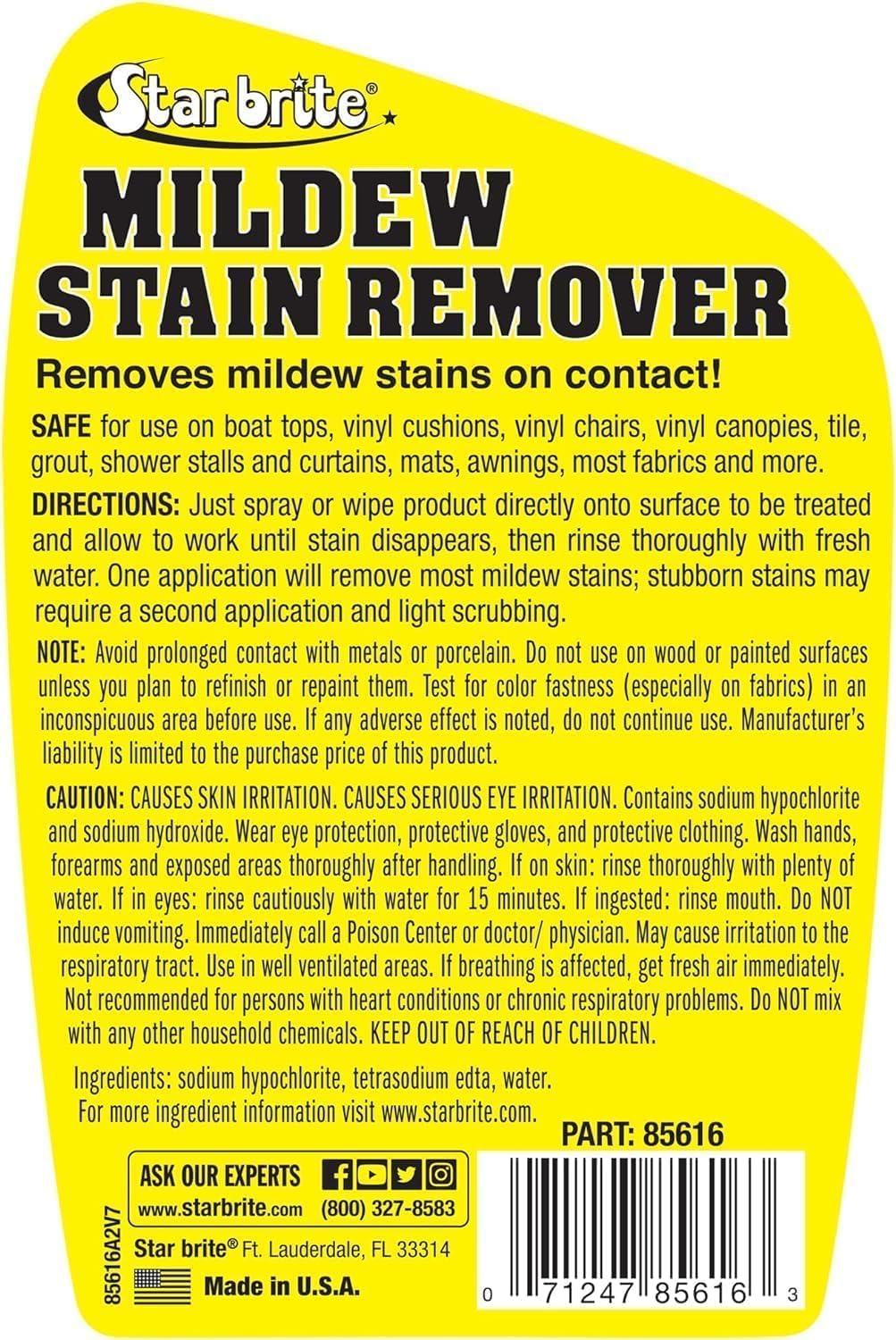 StarBrite Stain Remover 22oz Spray Bottle - Cleaner - Removes Stains on Contact 2 Pack