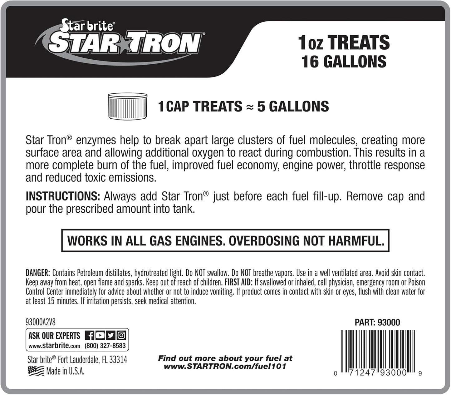 STAR BRITE Star Tron Enzyme Fuel Treatment Concentrated Gas Formula 2 Gallons