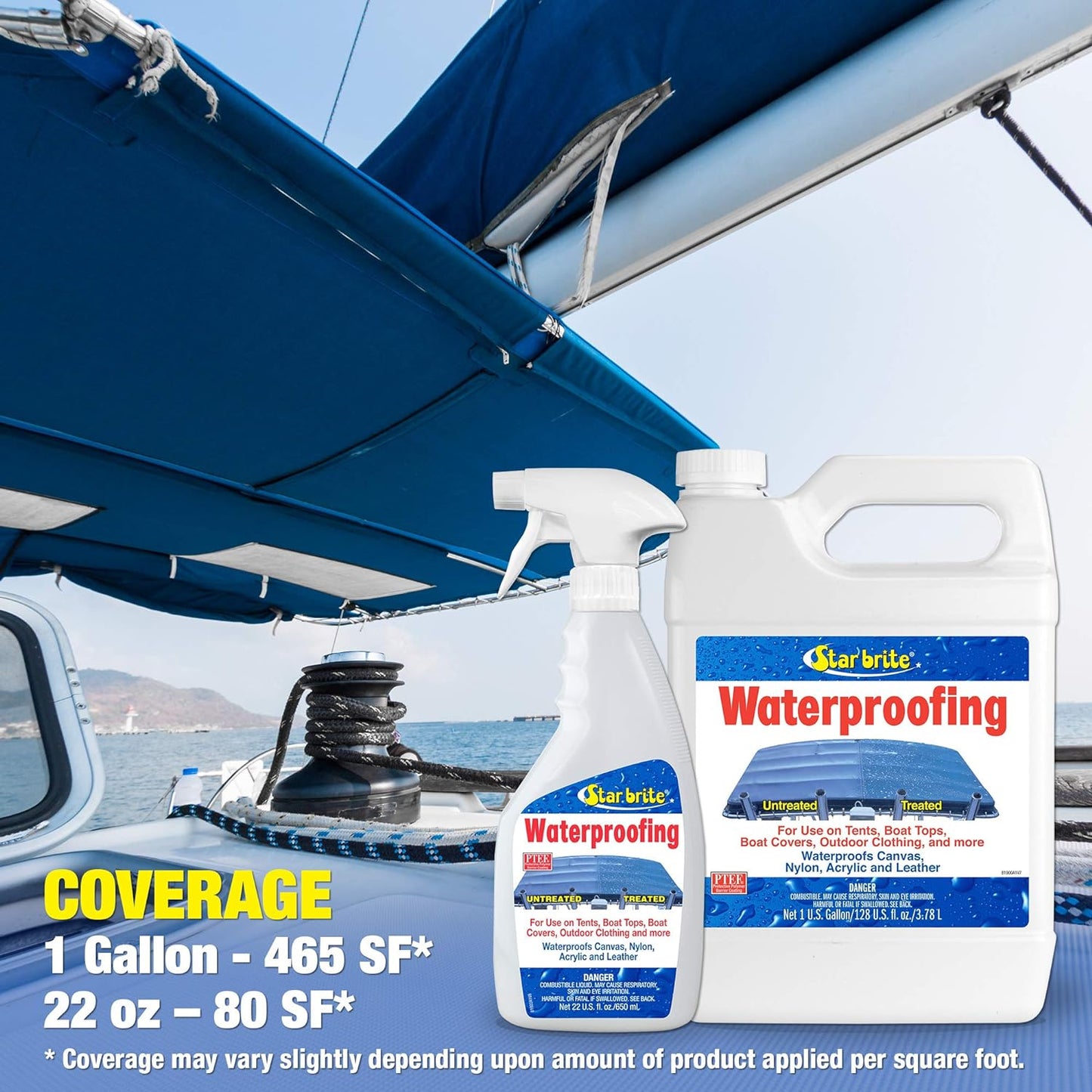 Star Brite Waterproofing W/ PTEF 22oz Marine Fabric UV Protection Stain Repellent 81922 - 3 PACK