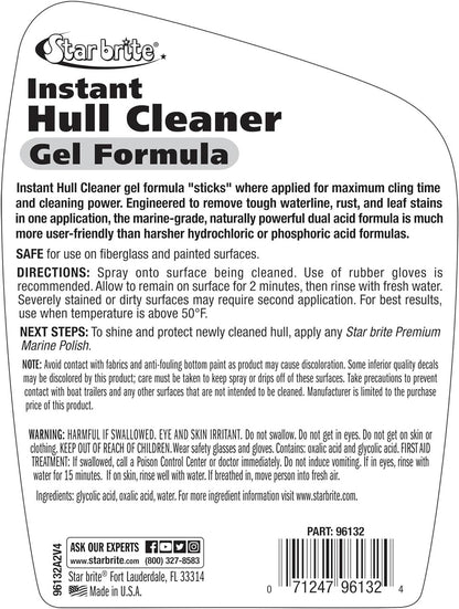 STAR BRITE Instant Hull Cleaner 32oz Gel Spray Remove Stains, Fiberglass 096132
