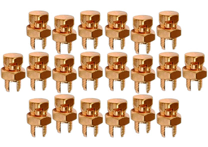 BEST CONNECTIONS 100 Pcs High Strength Copper Split Bolt Connectors 4 Gauge to 8 Gauge Solid Wire