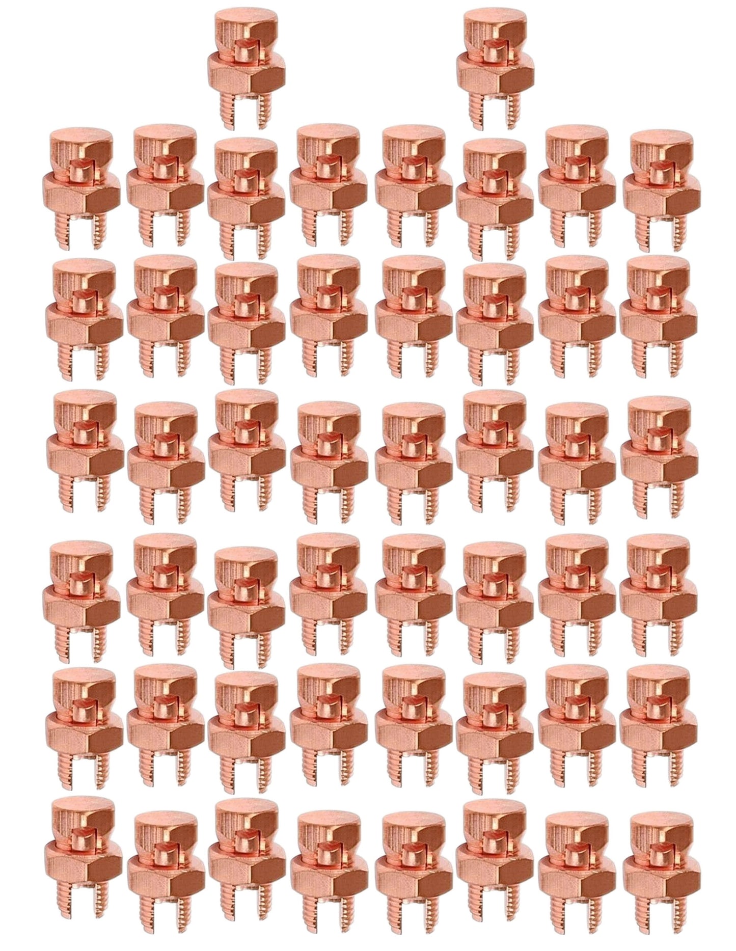 BEST CONNECTIONS 50 Pcs High Strength Copper Split Bolt Connectors 4 Gauge to 8 Gauge Solid Wire